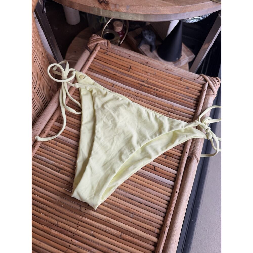 Volcom Simply Seamless Skimpy Tie Swim Bottoms Yellow Women’s S